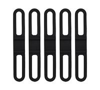Adfaga Sangles de vélo en silicone, ensemble de 5 pièces, support de montage polyvalent élastique et durable pour accessoires de vélo, route de montagne pliable, noir 14 cm x 2 cm