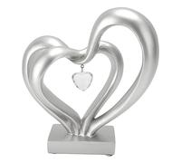 Adfaga Sculpture Double cœur, Statue d'amour Romantique, pièce d'art élégante pour Anniversaire de Mariage, décoration de Bureau à Domicile 8,1x7,5x3,1 Pouces (BS20621)