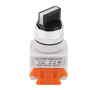 Adfaga Sélecteur maintenu à 2 positions Commutateur rotatif autobloquant LAY37 11X 21 avec poignée courte Construction en métal en plastique durable Indice 5A pour panneaux de comm