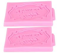 Adfaga Silicone lettre joyeux anniversaire gâteau décor bricolage chocolat bonbons savon artisanat pour pâtisserie fête fournitures rose 2 pièces 7x5 5 cm