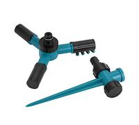 Adfaga Sprinkler à pelouse Rotatif à 360 degrés avec 3 Bras réglables Automatique Garden Eater Irrigation Tool pour Lawn Garden Yard Green Black 23,5 cm