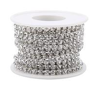 Adfaga SS16 Cristal Strass Chaîne Fermer Tasse DIY Accessoires De Mode Strass Scintillants pour Fête De Mariage Voile De Mariée Costumes Vêtements Décoration De Gâteau Doré Argent (Argent)