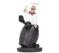 Adfaga Statue de Chef de Style Nordique français en Forme de Baril pour Cuisine, Restaurant, décoration de Table, Cadeau Artisanal, décoration de Boulangerie à Domicile 7,2 x 3,5 x