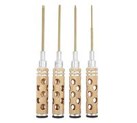 Adfaga Téléle de conduite hexagonale Ensemble de clés de haute qualité Aluminium ALLIAGE NON SLOT SLOP 4 tailles 1,5 mm 2,0 mm 2,5 mm 3,0 mm RC Tournevis à douille hexagonale pour (Or)