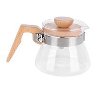 Adfaga Théière en verre avec poignée en bois Cafetière chauffante de 400 ml pour les amateurs de thé et les brasseurs de café Bouilloire de cuisine en verre borosilicate Mesures gr