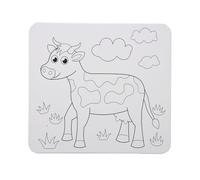 Adfaga Toile pré-dessinée avec contour d'animal - Tableau pré-peint pour loisirs créatifs, expression éducative, amusant, papier léger - 52 g (Vache)