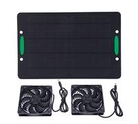 Adfaga Ventilateur d'extraction à énergie Solaire Double système de Refroidissement par Ventilation 10 W avec Panneau Solaire monocristallin pour Serre, Hangar, poulailler, Maison
