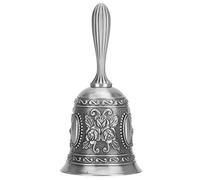 Adfaga Vintage Style alliage de zinc Bar Handbell fort clair sonnerie ton pour Restaurant salle de classe Bar Service décoration 5.3x11.5cm élégant argent finition