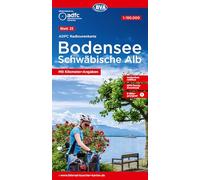 ADFC-Radtourenkarte 25 Bodensee Schwäbische Alb 1:150.000, reiß- und wetterfest, E-Bike geeignet, GPS-Tracks Download, mit Kilometer-Angaben