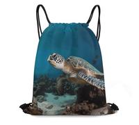 ADFGYERH Sac à dos tortue de mer, cordon de serrage ouvert, sac à dos pratique et portable, petit sac à dos adapté pour la vie quotidienne, le travail de bureau, les voyages et d'autres scénarios.