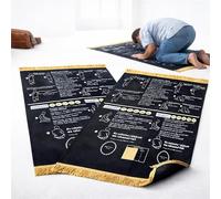 Adftccp Tapis De Prière Guidé Bilingue pour Pratique De Salah pour Nouveaux Musulmans Convertis Et Enfants, Apprentissage Étape par Étape pour Maison Et Voyage (2 PCS)