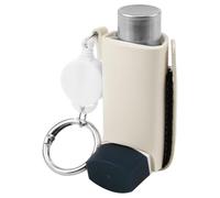 Adfuenom Étui pour inhalateur d'asthme, porte-clés, coque d'inhalateur, clip rétractable, étui de protection en cuir PU, mini étui de voyage pratique pour enfants et adultes. Étui de transport avec