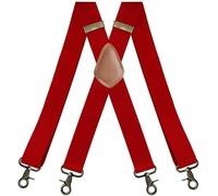 ADGCFKOP Bretelles, for homme, passant de ceinture à 4 boucles avec élasticité arrière réglable en X(X Big Red)