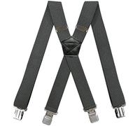 ADGCFKOP Bretelles, très extensibles for hommes avec quatre clips élastiques en grain de maïs de 1,5 pouces(Dark Gray)
