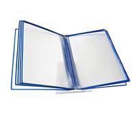 ADGCFKOP Organisateur de référence Mural - Présentoir de Catalogue, Table de pupitre en métal | 10 Pochettes A4 | for Consultation et présentation de Documents(Blue)