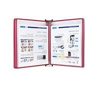 ADGCFKOP Présentoir de Catalogue, avec 5 Poches d'affichage, système de référence Mural, Pochettes universelles d'une capacité de 10 Feuilles, classeur d'affichage Mural(Red)