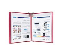 ADGCFKOP Présentoir de Catalogue, système de référence Mural à 5 Panneaux Double Face - Système d'affichage au Format Lettre A4 - Organisateur de référence d'une capacité de 10 Feuilles(Red)