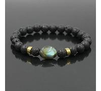 ADGJL Bracelet Homme Pierre Naturelle, 7 Chakra Pierre Naturelle Labradorite Perles Lave Volcanique Élastique Bracelet Bijoux Yoga Protection De L'Énergie Prier Charme Diffuseur Cadeau pour Couple