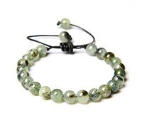 ADGJL Bracelet Pierre Naturelle, 7 Chakra Naturel Vert Péridot Pierre Perle Bracelet Réglable Tissage Bracelet Boho Yoga Bijoux Semi-Précieux Pour Les Femmes Couple Cadeau De Vacances