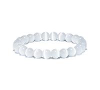 ADGJL Bracelet Pierre Naturelle Homme, 7 Chakra Oeil De Chat Perle Opale Blanche, Yoga Élastique Mode Femmes Bijoux Pour Dames Cadeau De Noël