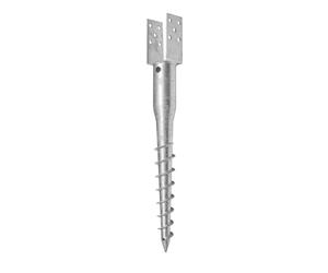 ADGO - 1 Pièce - Support Poteaux a Visser 120x720mm - Support de Poteau en U avec Broche Spirale - Pied Galvanisé pour Clôture, Balancoire, Pergola - Plusieurs Tailles - Fixation au Sol