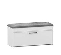 ADGO Armoire à Chaussures avec Assise Dimensions 35 cm x 100 cm 49 cm Élégante Armoire à Chaussures Assise avec Rangement pour Chaussures pour Couloir avec siège rembourré (Blanc Mat)