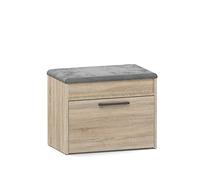 ADGO Armoire à Chaussures avec Assise Dimensions 35 cm x 60 cm 49 cm Élégante Armoire à Chaussures Assise avec Rangement pour Chaussures pour Couloir (chêne Sonoma)