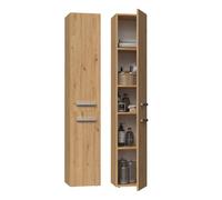 ADGO Armoire de Salle de Bain-31x174x30 cm Colonne Salle de Bain Rangement - Etagere Rangement - 2 Portes - Meuble de Rangement - Meuble de Toilette