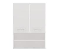 ADGO Armoire Suspendue pour Machine à Laver 64 x 90 x 30 cm Blanc Étagère de Salle de Bain Étagère au-Dessus de la Machine à Laver Deux Portes 2 étagères fermées 2 étagères Ouvertes