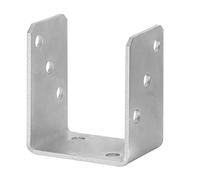 ADGO Base de barre, pied de mât, à visser, en forme de U, support de poteau, vis, ancrages de fixation au sol, ancrage de fixation du mât, acier galvanisé, argent (100 mm)