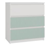 ADGO - Commode avec Tiroirs - Buffet Style Malwa Arteso pour Salon - 70 cm de Large, 75 cm de Haut - pour Chambre à Coucher, d’Enfant, Ado, Entrée - 3 Tiroirs Spacieux - Menthe