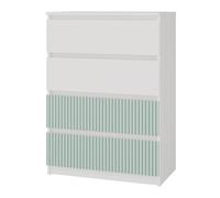ADGO - Commode avec Tiroirs - Buffet Style Malwa Arteso pour Salon - 70 cm de Large, 75 cm de Haut - pour Chambre à Coucher, d’Enfant, Ado, Entrée - 4 Tiroirs Spacieux - Menthe