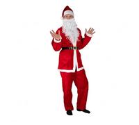 ADGO - Costume Pere Noel Adulte - Deguisement Adulte - avec Barbe, Bonnet & Ceinture - 5-12 Pièces - Deguisement Noel pour Hommes - Santa - 5 el 2 ver