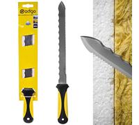 ADGO - Couteau pour Matériaux Isolants et Coupe-Polystyrène - Coupe-Polystyrène - Couteau pour Laine Minérale - en Acier Inoxydable Trempé avec Lame Dentelée Double Face, Poignée Ergonomique