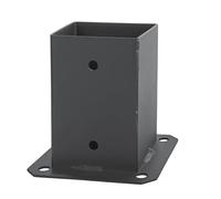 ADGO Douille à visser en graphite, 120 x 120 mm, Ancrage au sol pour poteaux en bois carrés, support de clôture, plaque de sol, ancre, galvanisé
