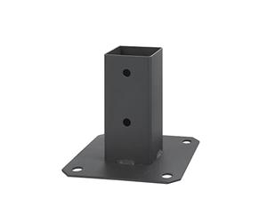 ADGO Douille à Visser en Graphite - 50 x 50 mm - Ancrage au Sol pour poteaux en Bois - Poteau en Bois carré - Douille de Sol - Support de clôture - Plaque de Sol - Ancrage galvanisé à Chaud