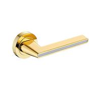 ADGO Elika - Poignée intérieure élégante avec poignée décorative - Forme inhabituelle - 123 mm - Rosace divisée ronde - Diamètre : 50 mm - Poignée intérieure pratique et moderne - Finitions solides