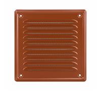 ADGO Grille d'aération murale - Plat en métal avec grille vissée - pour cheminée - avec moustiquaire - 14 x 14 - Couleur Brique