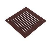ADGO - Grille Ventilation, Aération, Rectangulaire 20x20 cm - Métal Plat avec Grille Fine - Extérieure à Visser - Empêche l’Entrée de la Pluie et de la Neige - Acier Inoxydable - Brune