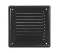 ADGO - Grille Ventilation, Aération, Rectangulaire 20x20 cm - Métal Plat avec Grille Fine - Extérieure à Visser - Empêche l’Entrée de la Pluie et de la Neige - Acier Inoxydable - Noire