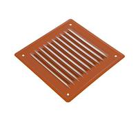 ADGO - Grille Ventilation, Aération, Rectangulaire 20x20 cm - Métal Plat avec Grille Fine - Extérieure à Visser - Empêche l’Entrée de la Pluie et de la Neige - Acier Inoxydable - Brique