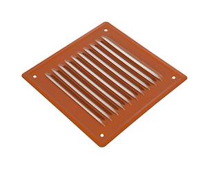 ADGO - Grille Ventilation, Aération, Rectangulaire 20x20 cm - Métal Plat avec Grille Fine - Extérieure à Visser - Empêche l’Entrée de la Pluie et de la Neige - Acier Inoxydable - Brique