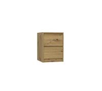 ADGO Karo K2 Table de chevet avec 2 tiroirs, table de chevet, table d'appoint, table basse, pour chambre à coucher, salon, chambre d'enfant, une petite armoire à côté du lit (chêne artisan)