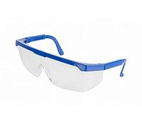 ADGO Lunettes de Sécurité de Travail Anti-éclaboussures Réglables, Verres Transparents et Monture Bleue, Protection des Yeux, pour la Rénovation des Travaux de Construction, Résistant Aux Rayures