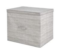 ADGO Miami Boîte Pliante avec Poignée, Boîte en Tissu, Boîte à Lumière, Boîte de Rangement et Boîte d'organisation, Boîte à Vêtements, Tissu, Beige (60 x 40 x 50 cm, avec Couvercle)