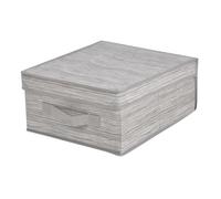 ADGO Miami Boîte Pliante avec Poignée, Boîte en Tissu, Boîte à Lumière, Boîte de Rangement et Boîte d'organisation, Boîte à Vêtements, Tissu, Beige (28 x 33 x 15 cm, avec Couvercle)