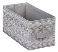 ADGO Miami Boîte Pliante avec Poignée, Boîte en Tissu, Boîte à Lumière, Boîte de Rangement et Boîte d'organisation, Boîte à Vêtements, Tissu, Beige (15 x 15 x 31 cm, sans Couvercle)