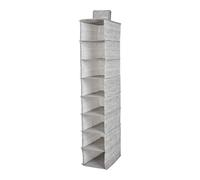 ADGO Miami Étagère Suspendue Pliable avec Compartiments, Organiseur Souple, Suspendu, Rangement à Suspendre, Système de Rangement, Armoire de Garderobe, Tissu, Beige (8 étagères)