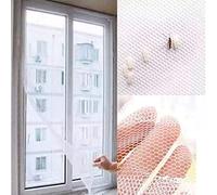 ADGO Moustiquaire Anti-Insectes 150x130 cm + Velcro Transparent pour le Montage, Grille de Protection de Fenêtre Réglable pour Insectes, Moustiques, Mouches, Vers, Ajustement de Taille de Fenêtre DIY