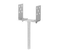 ADGO Pied de colonne avec barre réglable 0-160, ancrage de maçonnerie, fixation de poteau, ancrage réglable, largeur réglable, ancre de fixation dans le béton, acier galvanisé argenté